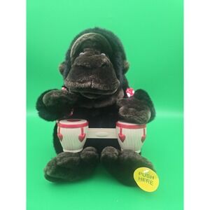 Gemmy Induatries Gorilla Drumming Animated Singing Musical 2001 Vintage Working